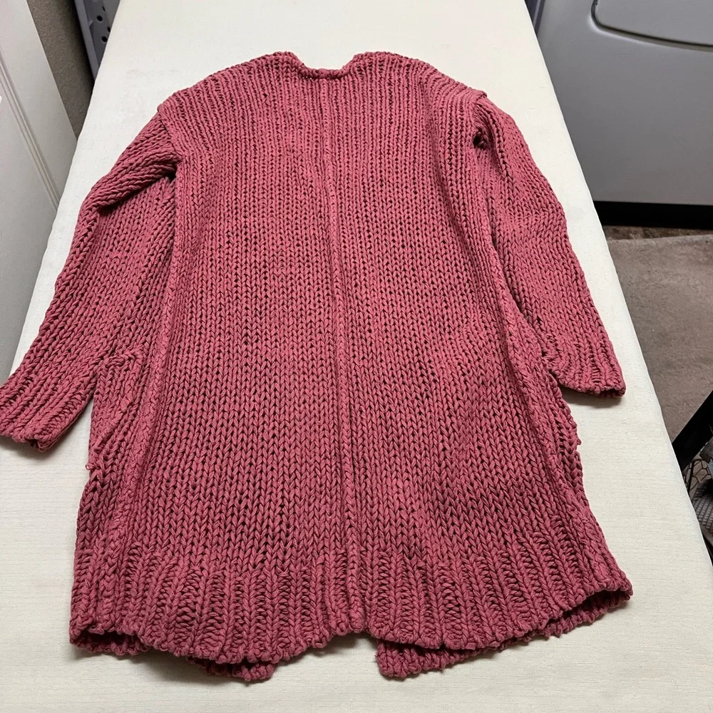 Free People XS rose pink Cotton Crochet Knit Cardigan